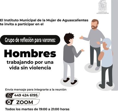 Invita municipio a participar en el taller "hombres trabajando por una vida libre de violencia"